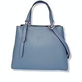 GR GANZA ROMA Henkeltasche echtes Leder für Damen, Mittelgroße Tasche, Umhängetasche mit stabilem und Griff in elegantem Stil perfekt für jeden Anlass, TOSCA Italienische (Hellblau)