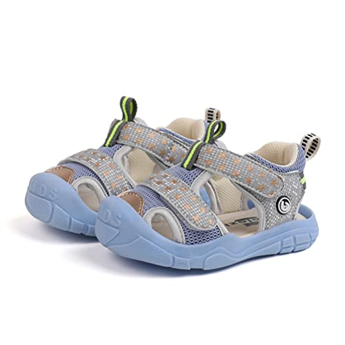 Moceen Kids Closed Toe Walking Sandals Boys Girls Outdoor Athletic Strap Breathable Sport Sandal Size 7 Toddler,Blue,8108 22 #TOP1