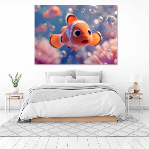 Affiche poisson clown orange brûlant pour une maison joyeuse