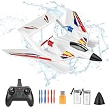 Kimmol RC Plane for Water Land & Air, Remote Control Plane, Sea Airplane R C, 2 Channel RC Airplane Amphibious Tri-Phibian Aircraft with 2 Batteries, 2.4GHz RTF A irplane Glider for Adult Beginner