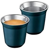 Nespresso Pixie Espresso Dharkan Metall Becher Tasse - blaugrün