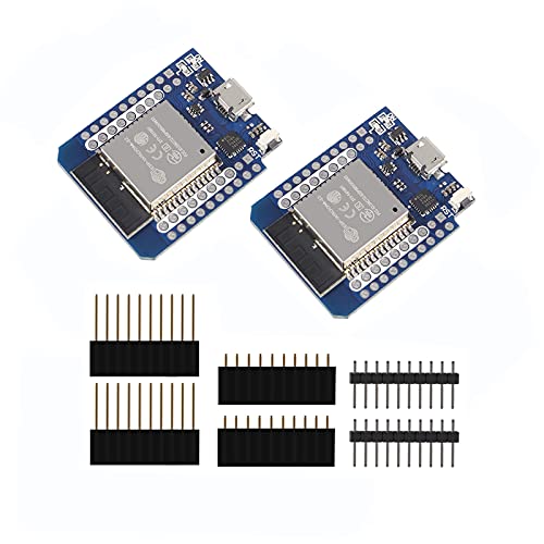 2 unidades ESP32 NodeMCU Board Live Mini Kit para módulo WiFi ESP32 Bluetooth Internet of Development Board Based ESP8266 completamente funcional con pines para Ardu-ino WeMos DIY Kit