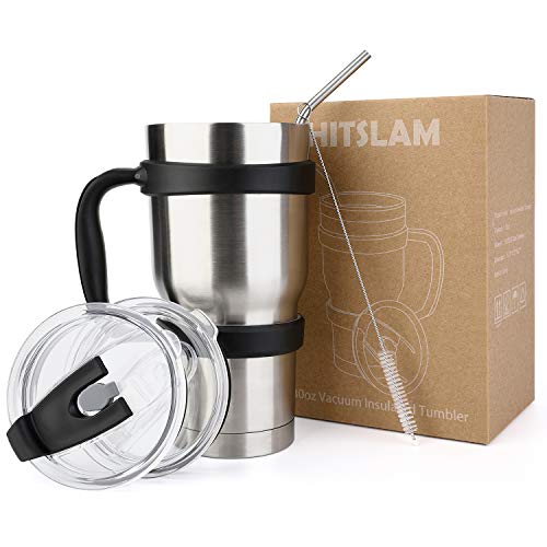HITSLAM Tumbler 30oz Double Wall Stainless Steel Tumbler Vacuum Insulation Travel Mug