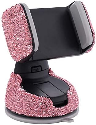 Uposao Mobile Phone Holder Car Ventilation Bling Rhinestone Glitter Diamond 360° Rotatable Car Smartphone Holder Car Mobile Phone Holder for iPhone 12 Samsung Huawei Smartphone