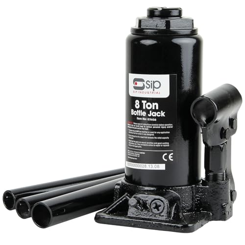 SIP Hydraulic Bottle Jack 8 Ton, 205-400mm Lifting Range Including 60mm Screw Extension