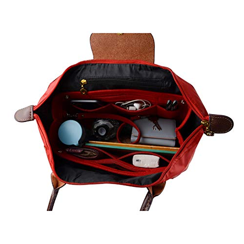 NOTAG Purse Organizer Insert Felt Handbag Organizer Bag in Bag,2 Size (Large, Red-Upgrade)4