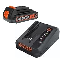 Black+Decker 18V Akku- und Ladegerät-Starter-Set, mit 2,0Ah Lithium-Ionen-Akku und 2A Schnellladegerät, kompatibel mit POWERCONNECT 18V Akku-Werkzeugen, BDC2A20-QW – Ansicht 1
