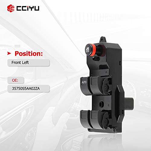 Cciyu Master Power Window Switch Front Left Driver Side Replacement Fit For 2001-2005 For Honda Civic #TOP1