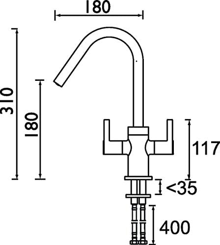 Bristan CSH EFSNK C Cashew Easyfit Kitchen Sink Mixer Tap with Swivel Spout, Chrome