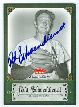 Red Schoendienst autographed baseball card (St Louis Cardinals) 2006 Fleer Greats of the Game #74