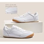 Damen Leder Sneaker – Modische Schnürschuhe, Bequeme Freizeitschuhe für Alltag & Tennis – Bild 2