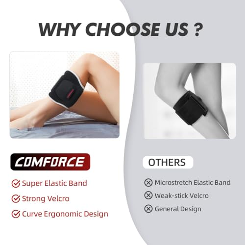 COMFORCE Calf Brace for Sciatica Pain Relief, Compression Sciatic Nerve Ease Brace with Wider Pressure Pad, Acupressure Calf Wrap Lower Leg Sleeve for Men Women, Cramps, Varicose Vein(10″-21″) - Image 5