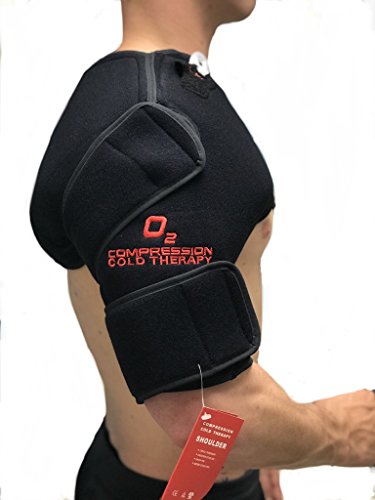 O2 Cold Therapy Shoulder Brace with Ice Pack and Air Compression Wrap, Universal
