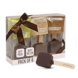 Popbar - Hot Chocolate Sticks - 6 Pack Holiday Gift Pack Set Kit - 1 Dark, 1 Milk, 1 Vanilla White, 1 Mocha, 1 Peppermint & 1 Caramel. Ideal for Holidays, Birthdays, Thanksgiving, Christmas, Hanukkah, Cocoa Bomb Lovers