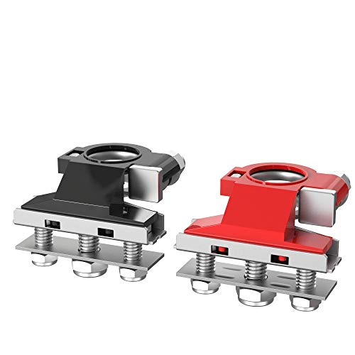 2pcs 12V Automotive Top Post Car 3 Way Battery Wire Cable Terminals Clamp Connectors Kit Positive and Negative Set Red & Black - Thumbnail 5