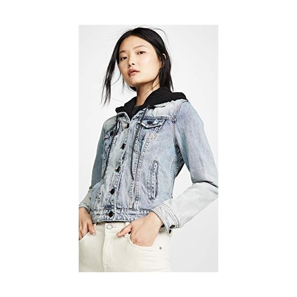 [BLANKNYC] womens Black Hooded Denim Jacket, Comfortable & Stylish Coat - Image 3