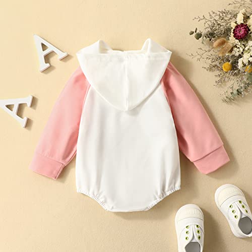 Uskidkk Unisex Baby Boy Girl Romper Oversized Hoodie Sweatshirt Long Sleeve Top Warm Fall Clothes (Pink, 3-6 Months) #TOP2