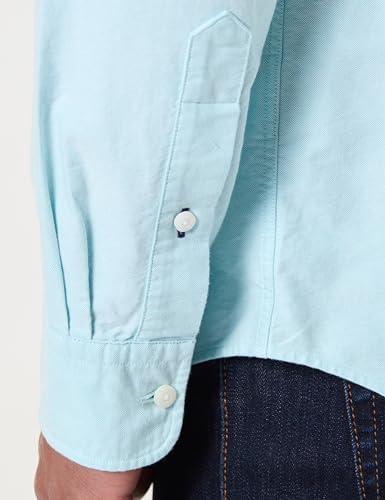 Tommy Hilfiger Herren Hemd Oxford Shirt Langarm, Türkis (Bright Sky), S – Ansicht 4