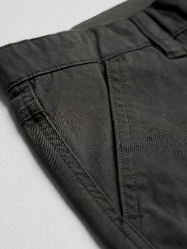 Image of The Souled Store Cargo: Men and Boys Buttoned Waist Solid Cotton Twill Lightweight Stretchable Multi Pocket Everyday Straight Fit Cargo Pants