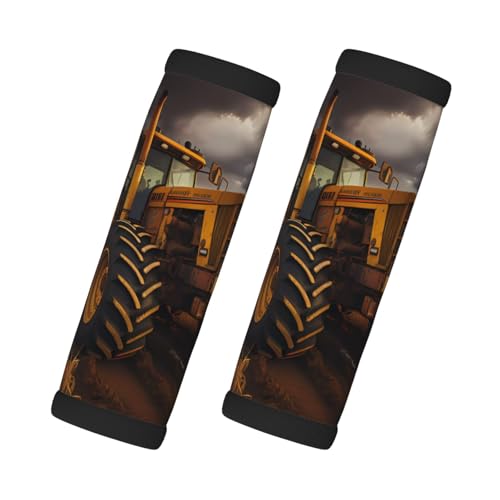 2 Pcs Luggage Handle Wraps, Tractor in The Field Print Grip Handle Cover/Travel Bag Identifier for Suitcase Accessories