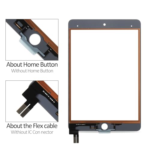 A-MIND Touch Screen Digitizer Replacement for iPad Mini 5 5th Generation 2019 7.9 Inch Black Glass Panel Only No LCD Compatible with A2126 A2124 A2133 A2125 (Black) by A-MIND - Image 4