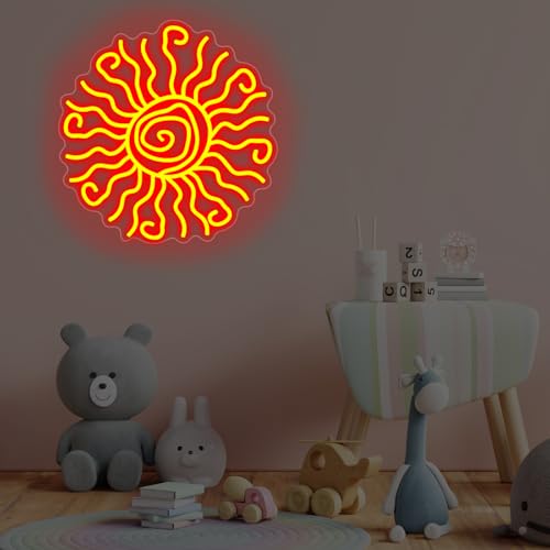 Image of Wacky Sun Neon Sign LED Night Lamp for Room Wall Decor Sun Sign Bedroom Aesthetic Sunrise Sunset Neon Sign for Party Art Neon Design for Bedroom Home Bar Room Decor Gift