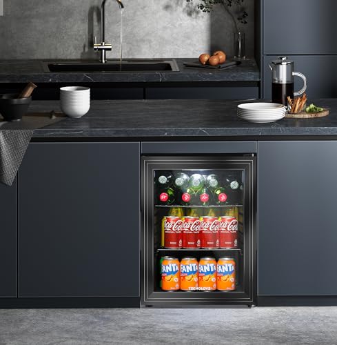 undefined 冷蔵庫 35L コンプレッサー式 1~15℃ ドリンク用 直冷式 幅40㎝ 自動霜取り 左右開き 庫内灯付き コンパクト 省エネ おしゃれ 一人暮らし 小型 サブ冷蔵庫 ガラスドア 保冷庫 静音 家庭用 寝室 ゲーミング バー 寮 ホテル カラオケ レストラン カフェ 黒枠 の商品画像 1