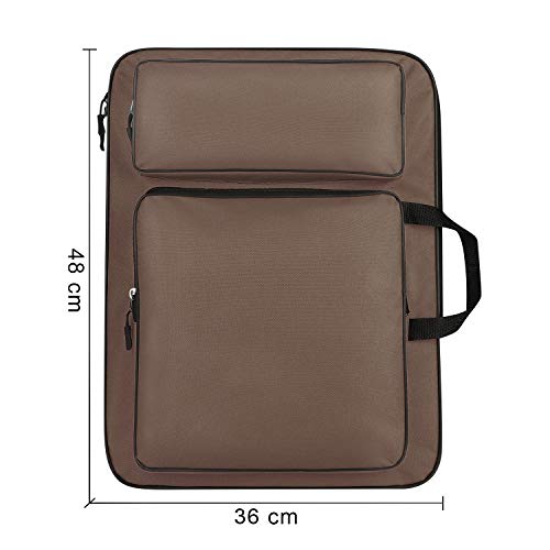 Image of ITODA A3 Art Portfolio Carry Case Bag Drawboard Tote Handheld Storage Portable Shoulder Lightweight Box for 8k Sketch Pad Artist Drawing Painting Supplies