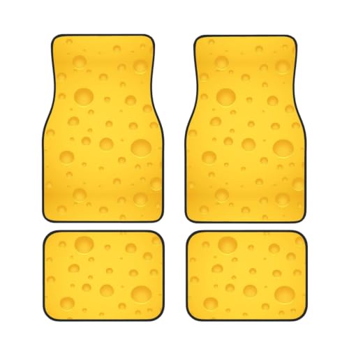 Alfombrillas de coche de neopreno Queso Amarillo juego de 4 antideslizantes duraderas