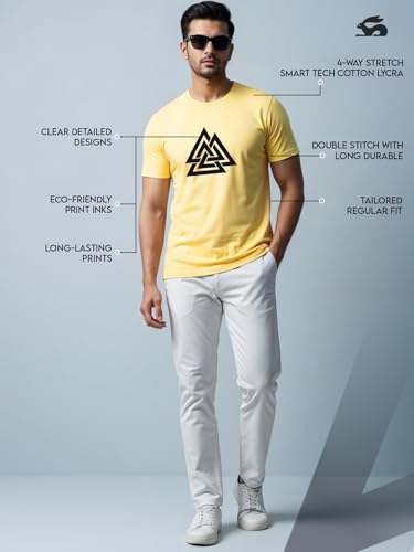 Image of ADRO Men's 100% Cotton Regular Fit T-Shirt