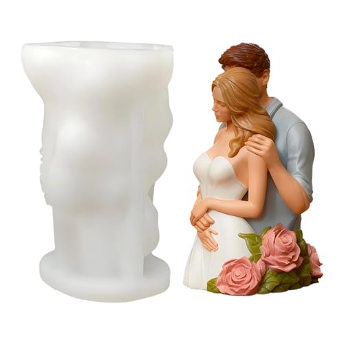 Molde para velas de pareja de amor, flexible, fácil liberación, romántico, molde de fundición de velas para parejas, para mujeres, adultos, principiantes, hombres, bodas, fiestas, día de San Valentín