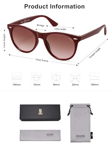 Image of SOJOS Classic Polarized Sunglasses for Women Men Small UV400 SJ2076 | Lightweight Design Frame for All-day Comfort