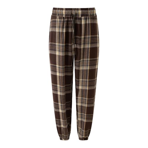Pajama Pants For Men Comfort Drawstring Plaid Pj Pants Relaxed Fit Comfortable Elastic Flannel Pj Bottoms With Pockets