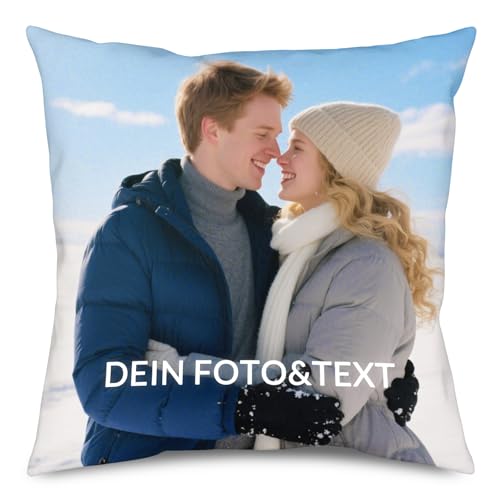 Personalisiertes Kissen mit Foto - Doppelseitig Bedruckt Kissenbezüge, Selbst Gestalten mit Fotos & Text, Optional mit Füllung, Personalisierte...