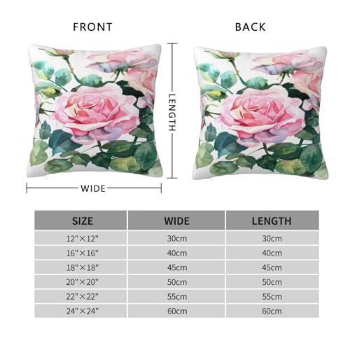 Housse de coussin 70x70 cm rose lot de 2 carrés pour canapé de salon