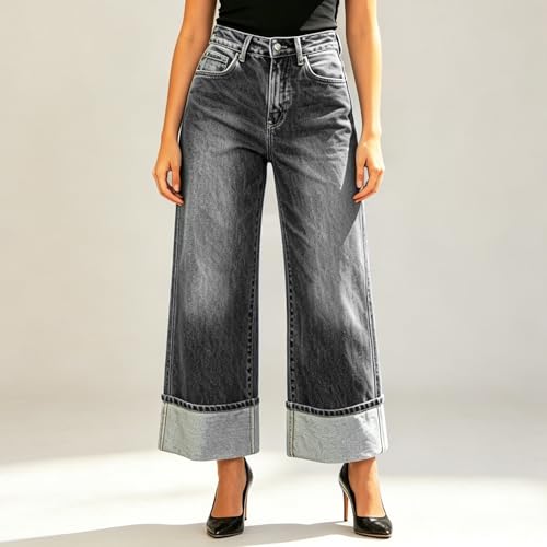 Pantalones vaqueros de pierna recta y silueta holgada con ajuste cómodo superior 3