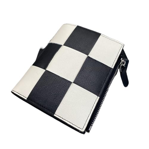 Portefeuille véritable cuir tressé au fini vintage haut de gamme