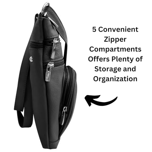 Skyway Leather Crossbody Purses For Women - Cross Body Bag Small Purse is Perfect To Carry Cell Phone, Cards and Accessories - Stylish and Durable - Black2