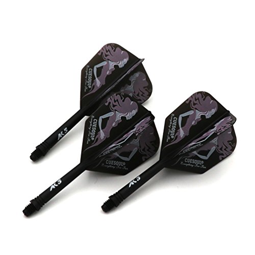 Cuesoul Integrated Dart Shaft And Flights Black With Pattern Design #TOP1