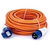 Status Cable de extensión resistente de 25 m, núcleo de 2,5 mm, 16 A/230 V, IP44 resistente a la intemperie, ideal para camping, caravanas, autocaravanas y sitios de construcción (25M16A2.51PK4)