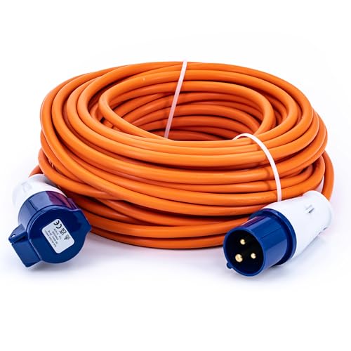 Image of Status 25M Heavy Duty Extension Lead, 2.5mm Core, 16A/230V, IP44 Weatherproof – Ideal for Camping, Caravans, Motorhomes & Construction Sites (25M16A2.51PK4)