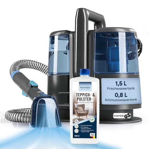 CLEANmaxx Limpiador de alfombras y tapicería Pro Power | Spot Cleaner & Easymaxx limpiador de alfombras | Aspirador húmedo y limpiador para aspiradora de lavado para sofá, coche, alfombra, tapicería
