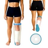 100% Waterproof Adult Cast Covers for Shower Leg, Resuable 28" Long,Easy to wear, Cast shower cover leg,foot bag for showering, post surgery waterproof foot boot covers, Plastic bag to cover leg