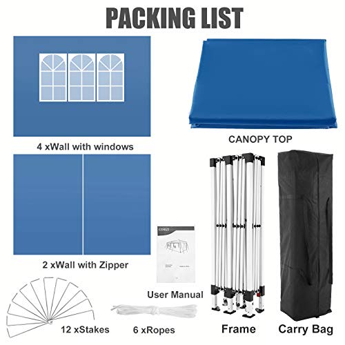 cobizi 3 x 6 m paviljoen, outdoor vouwpaviljoen, zware belasting, passerdichte vouwtent, met 6 zijwanden voor feestjes… - Image 8