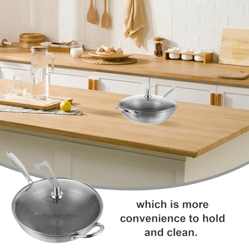 Wok de acero inoxidable con tapa 32 cm miniatura 6