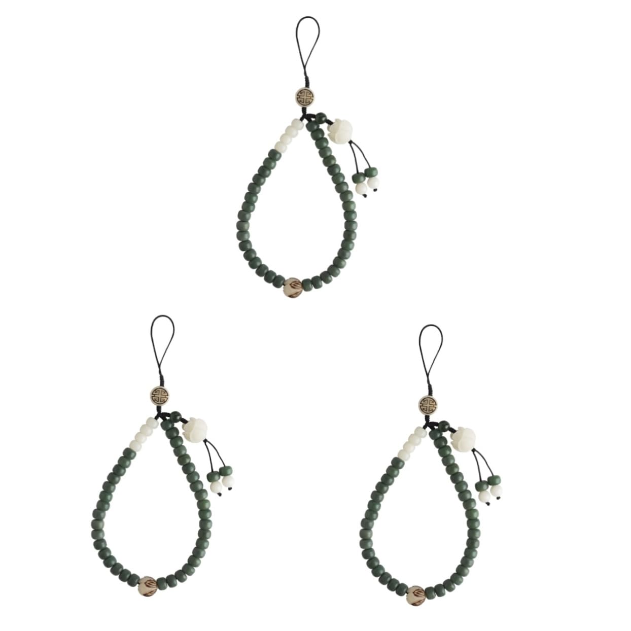 ABOOFAN 2 Piezas Pulsera Blanca Elegante Con Cuentas Para Colgar En La Muñeca De Decoración De Billetera Delicada Cadena Perdida Buenas Chicas Chino Creativo Estilo Anti-Cordón