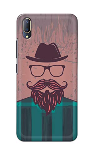 Image of PRINTFIDAA Man Icon with Beard Shirt Hipster Printed Designer Hard Case for Vivo V11 Pro / X21s Back Cover -(e) RPM1001