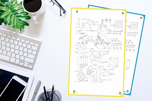 Oxford - A4 karierte Blätter, 2 Stück, 200 + 40 Blatt, kariert, 5 x 5, Streifen in 5 Pastellfarben und 5 lebhaften Farben