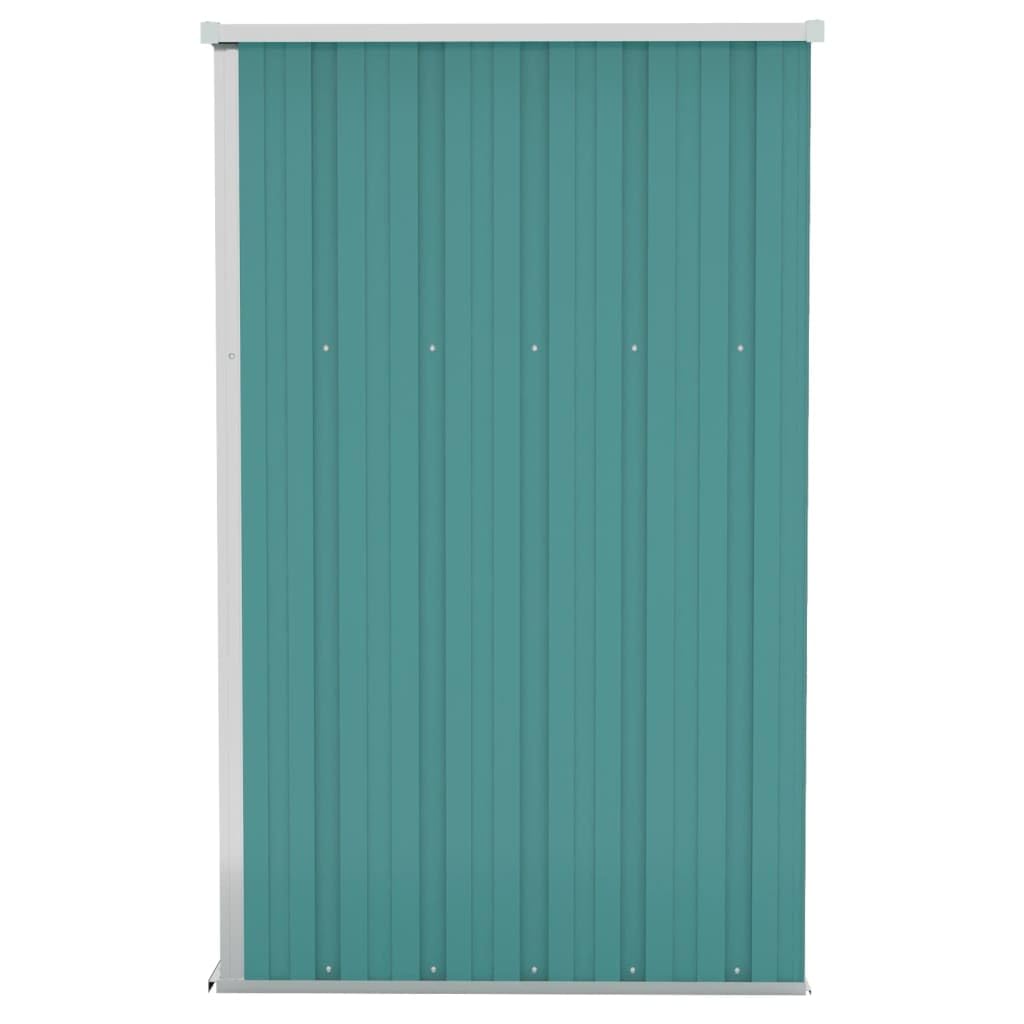 Cobertizo para herramientas de pared, 118 x 100 x 178 cm, resistente a la intemperie, para jardín, cobertizo de metal, soporte para bicicletas, almacén de madera, color verde