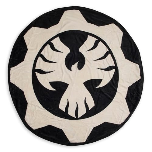 Gears of War Fleece Throw Blanket - Round 60-Inch Phoenix Omen Logo - Plush Design for Couch, Bed, Chair - Great Sleep Comforter Gift for Fans and Collectors - Licensed Epic Games Merchandise